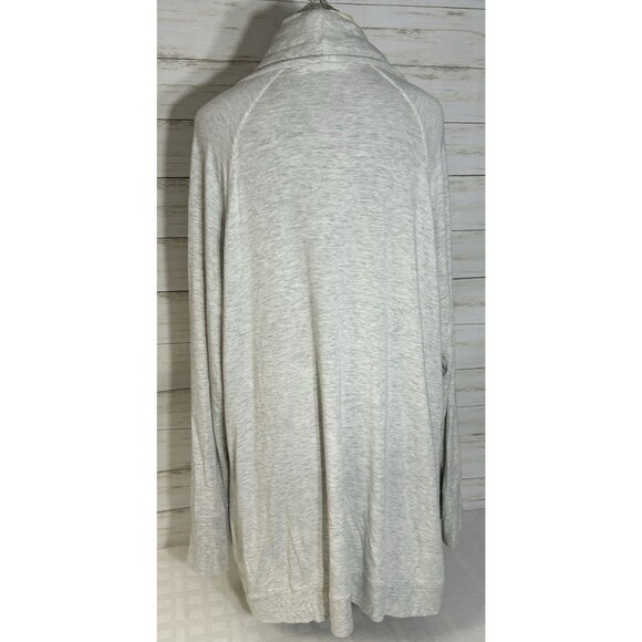 Athleta Studio Wrap Cardigan Sz 1X XL Gray Magnetic Pockets Modal Sweater 228813 - Picture 8 of 16